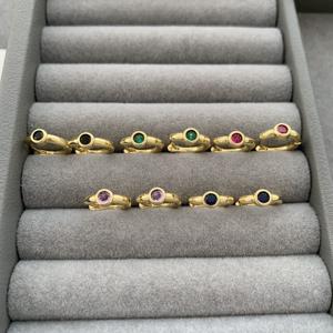 ต่างหูเพทายสีสันสวยงามสำหรับผู้หญิงต่างหูรูปหยดน้ำรูปตัวซีสำหรับใส่ทุกวันแหวนทอง18K สำหรับนักบุญคาธิลิก - Product Image 4