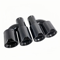 Embouts d'échappement en fibre de carbone double type H M Performance, paire d'embouts en acier inoxydable noir universels, pour modifier les tuyaux d'échappement des M2 M3
