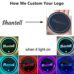 Posavasos LED para <span class=keywords><strong>Coche</strong></span> con Luz <span class=keywords><strong>de</strong></span> Logotipo, Carga USB, Inserto Luminoso para Accesorios <span class=keywords><strong>de</strong></span> Ambiente Interior Personalizados Universales - Product Image 2