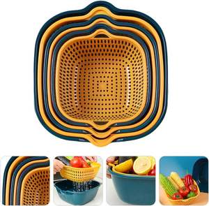 Wholesale Household Double-layer Thick Drain Basket Multifunctional Vegetable Fruit Washing and 8-piece Set - Product Image 6