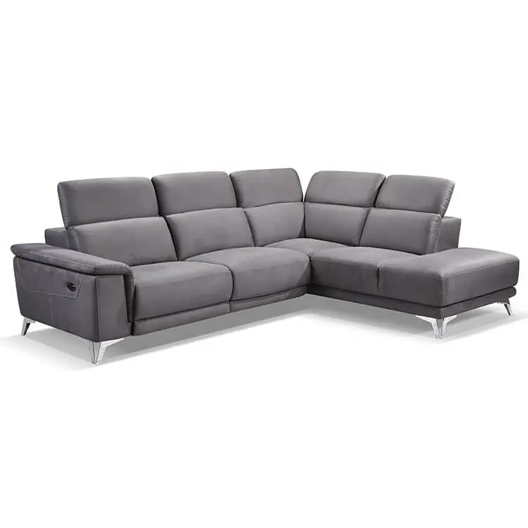 Divano componibile con divano reclinabile a forma di L in pelle ad angolo elettrico regolabile in fabbrica
