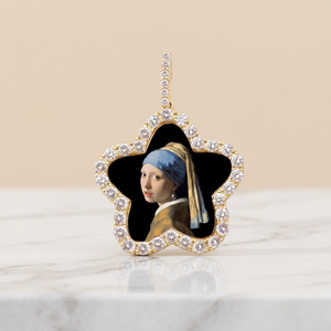 Colgante de Diamante Cultivado en Laboratorio con Foto, Collar Personalizado con Imagen de Estrella o Flor, Joyería Fina, Regalo de Lujo Único - Product Image 3