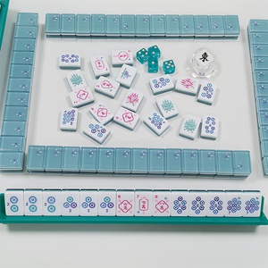 Jeu de Mahjong Américain Haut de Gamme en Acrylique à 3 Couches, Édition Papillon <span class=keywords><strong>Bleu</strong></span> Cristal Transparent, 160 Tuiles Standard NMJL Play Go Game - Product Image 4