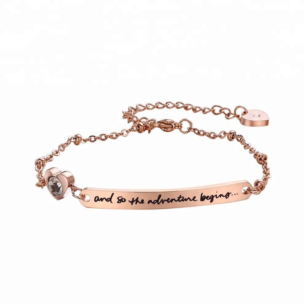 hasta la luna y la espalda infinito de amor grabado corazón diseñado al por mayor joyería pulsera de acero inoxidable para mujer