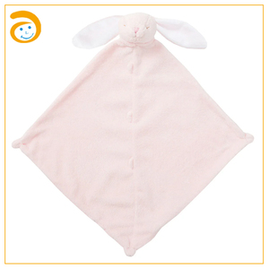 Manta de Seguridad de Felpa Suave con Conejito para Bebés Recién Nacidos - Juguete Reconfortante de Conejo Gris con Esquinas Anudadas - Product Image 3