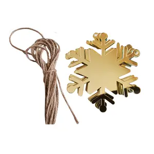 Personnalisé En Métal Clair miroir Acrylique Flocon De Neige Arbre De Noël Décorations fournitures ornements