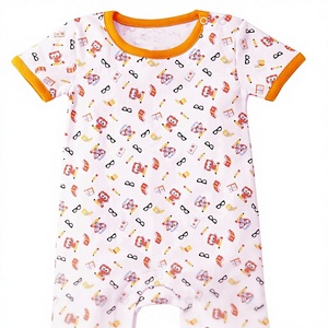 ชุดรอมเปอร์เด็กทารกผ้าฝ้ายออร์แกนิกผสมใยไผ่และสแปนเด็กซ์ เป็นมิตรต่อสิ่งแวดล้อม ระบายอากาศได้ดี เหมาะสำหรับฤดูหนาว ติดกระดุมแป๊ก  รับทำโลโก้ตามสั่ง ย้อมสีแบบ Pantone - Product Image 1