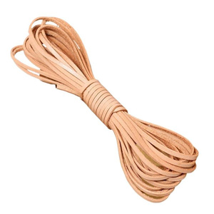 Cordon en cuir plat en cuir de vache véritable fait main pour la fabrication de bijoux et l'artisanat - Product Image 4