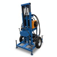 Foreuse hydraulique électrique portable sur roues pour puits d'eau, petite machine de forage de puits, profondeur de forage maximale de 50 m