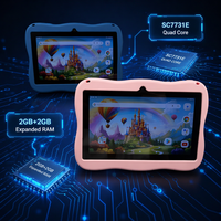 Tablette pour enfants de 7 pouces, 4 Go de RAM, 32 Go de stockage, design animal, apprentissage éducatif, tablette Android, tablette pour enfant
