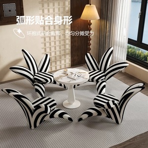 Sillón Individual Francés, Silla de Ocio Única en Forma de Pétalo para el Hogar, Sala de Estar, Hotel, Tela, Muebles de Sofá Súper Cómodos - Product Image 6