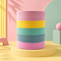 Panier de rangement arc-en-ciel en corde de coton tressée pour jouets, animaux en peluche, livres, vêtements, essentiels pour bébé, salle de jeux, chambre d'enfant