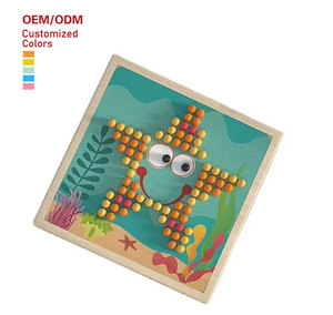 Creative Wooden Mushroom Nail Puzzle 3D Early Childhood Education Intellectual Exercise Combination for Kids Toddler Boys & Girl - Product Image 1
