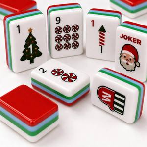 Jeu familial édition Père Noël : Tuiles de Mahjong de Noël américaines - Product Image 4