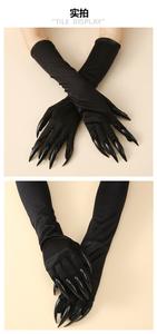 Grosir sarung tangan setan Halloween kuku panjang kostum cakar vampir alat peraga pesta aksesori karnaval sarung tangan iblis payet - Product Image 5