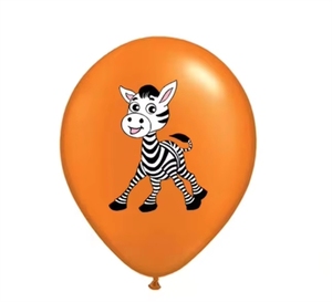 Ballons en latex imprimés avec des animaux de dessin animé, imprimés Happy Birthday, pour la décoration de fête d'<span class=keywords><strong>anniversaire</strong></span> des enfants - Product Image 4