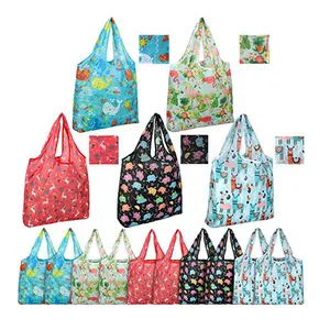 Recyclable Wholesales Cheap Customized Waterproof Foldable Nylon Tote Shopping Bag