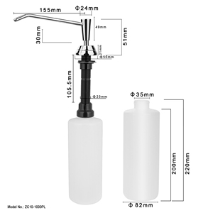 Dispenser di Sapone Liquido per Lavello - Erogatore Cromato per Piano di Lavoro e Area Lavello in Cucina - Product Image 4