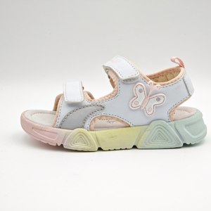 <span class=keywords><strong>Sandali</strong></span> Estivi per Bambine con Farfalla Rosa/Bianca - Suola Morbida Antiscivolo con Chiusura a Strappo, Tomaia in Rete, Scarpe da Spiaggia per Bambini - Product Image 2