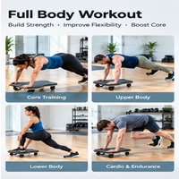 Planche de glisse Pilates silencieuse avec roulettes pour entraînement abdominal et fitness – Idéale pour studio et domicile