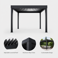 Pergola à lames orientables en alliage d'aluminium, toit réglable, imperméable, gazebo extérieur, pergola de patio avec lames rotatives pour jardin et cour arrière