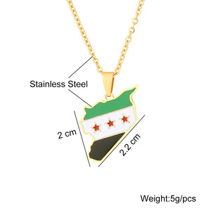 High Quality Green White Black Free Syrian Flag <b>Map</b> Syrian Freedom Necklaces Gift Wholesale - Product Image 6