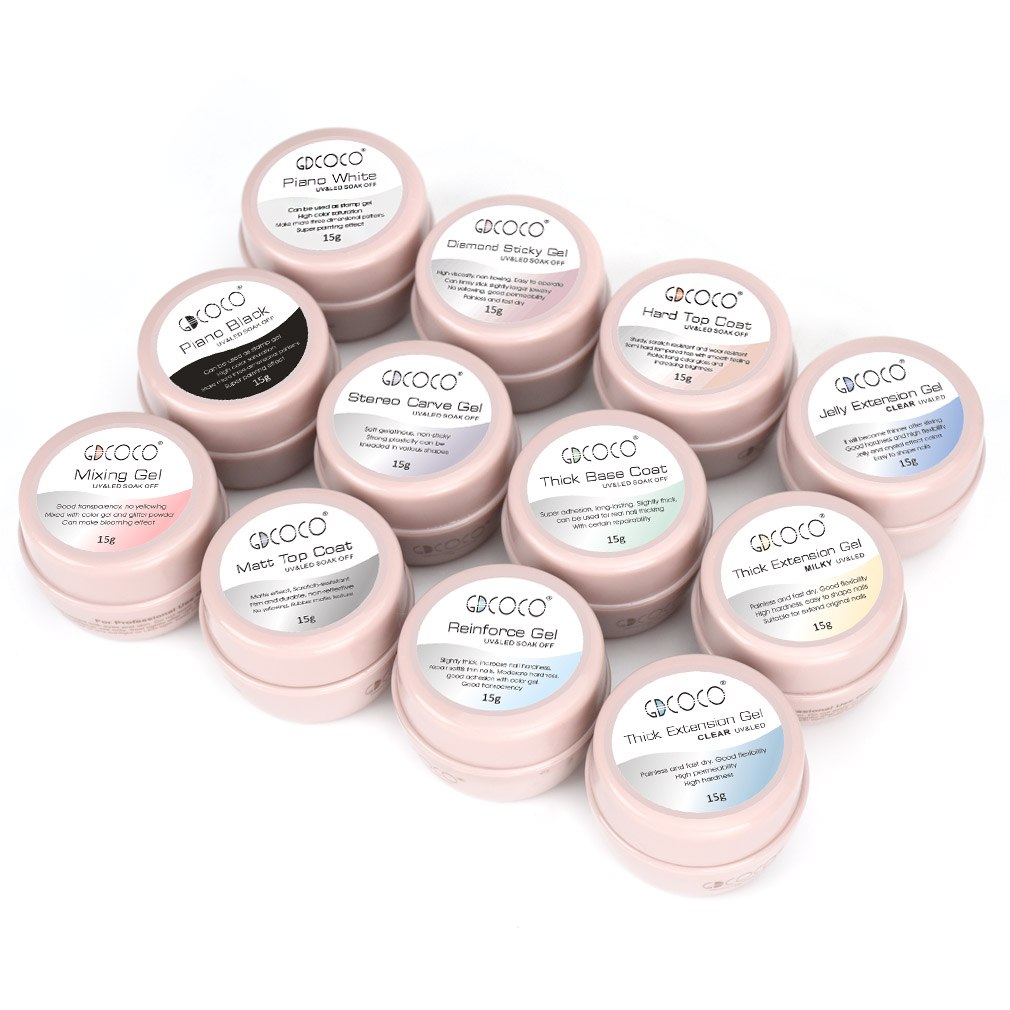 GDCOCO 15 г функциональной гель Базовое покрытие и нет чистой клочки шерсти прозрачный наращивание ногтей гель для ногтей лак для ногтей для 3D гвозди