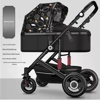 Poussette pour bébé, peut s'asseoir, s'allonger, paysage élevé, alliage d'aluminium léger, pliable, absorption des chocs bidirectionnelle