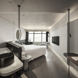 Juego de Muebles para Habitación de Hotel de 3 Estrellas, Personalizado, Sala de Estar Moderna, Acabado Moderno de Mediados de Siglo, Juego de Dormitorio de Madera Sólida para Hotel - Product Image 4