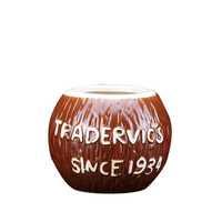 Tasse Tiki Hawaii personnalisée Tasse à cocktail et bière en céramique de noix de coco créative avec plateau pour votre prochain rassemblement de bar Tiki