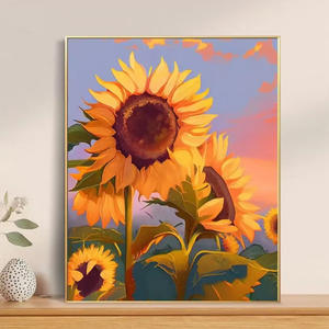 Pintura al Óleo Digital DIY de Rosa de Playa, Pintura Decorativa Rectangular sin Marco de Acrílico Pintada a Mano con Flores de Tulipán y Paisaje Colorido - Product Image 2