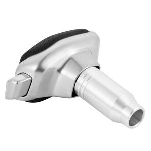 Pommeau de levier de vitesse de voiture en alliage d'aluminium, cuir perforé, design ergonomique universel - Product Image 2