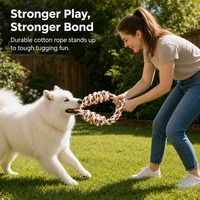 Jouet à mâcher pour chien en corde de coton tressée naturelle, couineur, écologique, coloré, pour jeux de traction interactifs et apport, pour chiens de petite et moyenne taille
