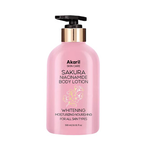 Akaril 500ml Lotion corporelle personnalisée à la fleur de cerisier Sakura, parfum longue durée, hydratante, blanchissante, soin de la peau pour tous types de peau - Product Image 1