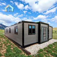 Maison en conteneur extensible de luxe de 40 pieds Villa préfabriquée de 2 chambres Portable Mobile Tiny Home Maison préfabriquée pliable en acier