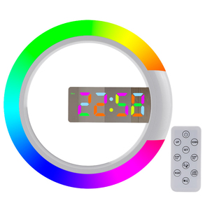 Tranh Luận 12-inch LED kỹ thuật số Đồng hồ treo tường RGB ánh sáng ban đêm điều khiển từ xa Tuần Báo động hiển thị nhiệt độ hiện đại cho bàn nhà bảng - Product Image 1