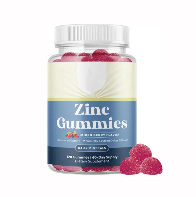 Deliciosa goma masticable sin azúcar añadido, mejor que la masticable, ayuda con gomitas de zinc con extracto orgánico de remolacha.