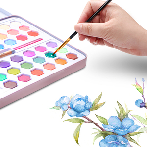 Giorgione – Coffret de 36 couleurs de peinture <span class=keywords><strong>aquarelle</strong></span> solide en boîte métallique avec cadeaux offerts pour la peinture sur papier et toile - Product Image 5