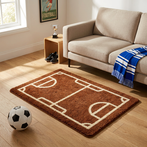Tapis de bain absorbant tufté antidérapant à motif <span class=keywords><strong>football</strong></span>/soccer pour événements, en microfibre, grande taille pour salon, commande en gros - Product Image 2