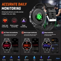 Reloj Inteligente para Exteriores BWJU164 (25 Días) con Linterna, Respuesta a Llamadas, Monitor de Ritmo Cardíaco, Resistente al Agua, Rastreador de Actividad Física, Compatible con Android e iOS