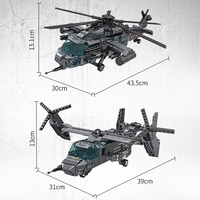 Vendita calda Air Force Plane Bricks Assembly creatore tecnico elicottero militare Building Blocks giocattolo educativo per bambini