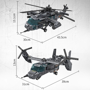Assemblage de briques d'avion de l'armée de l'air Offre Spéciale créateur technique hélicoptère <span class=keywords><strong>militaire</strong></span> blocs de construction jouet éducatif pour les enfants - Product Image 5