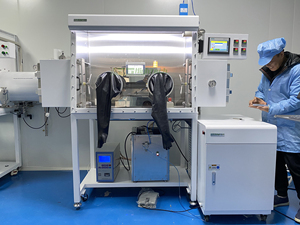 Boîte à gants sous vide à chambre simple <span class=keywords><strong>ou</strong></span> double H2O&O2< 1ppm avec système de purification à gaz sec et microscope - Product Image 5