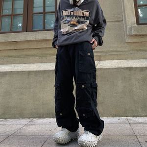 Pantalon cargo décontracté pour homme, style Harajuku, coupe ample et droite, multi-poches, streetwear personnalisé populaire - Product Image 5