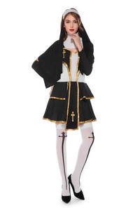 New Drama Priest of the Virgin Mary <strong>Costume</strong> Party Women Sexy <strong>Nun</strong> <strong>Costume</strong> Set Performance Missionary <strong>Costume</strong> - Product Image 2