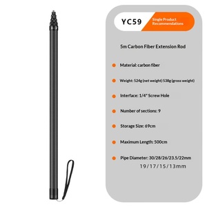 Perche télescopique invisible en acier inoxydable et fibre de carbone de 3 m, étanche, pour <span class=keywords><strong>selfie</strong></span>, compatible avec Insta360 X5/X4 Panoramic <span class=keywords><strong>Action</strong></span> - Product Image 5