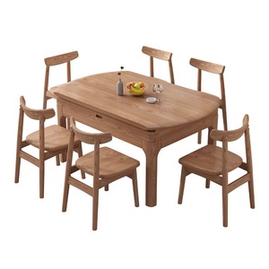 Solid <b>Wood</b> <b>Dining</b> <b>Table</b> Set 4 Piece <b>Extendable</b> Modern Minimalist Design For <b>Dining</b> Room - Product Image 3