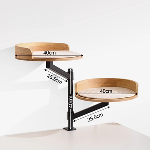 เตียงแมวไม้ยางพาราปรับระดับได้สไตล์มิดเซ็นจูรี่ เกรด ENF พร้อมเบาะเชือกฝ้ายทอมือ ใช้เป็นเตียงแมวแบบตั้งโต๊ะได้ - Product Image 6