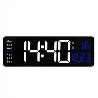 Jam LED 5 Inci Layar Ganda Warna, Dapat Dipasang di Dinding & Meja, dengan Tanggal, Suhu, dan Timer