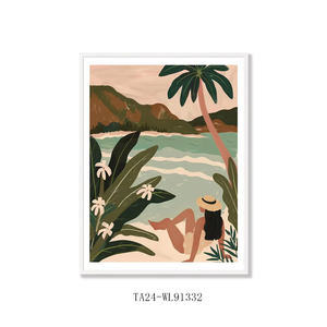 Toile murale décorative de portrait aquarelle abstraite moderne, écologique et luxueuse, avec cadre extérieur, pour chambre à coucher et salon <span class=keywords><strong>TOPART</strong></span> - Product Image 5